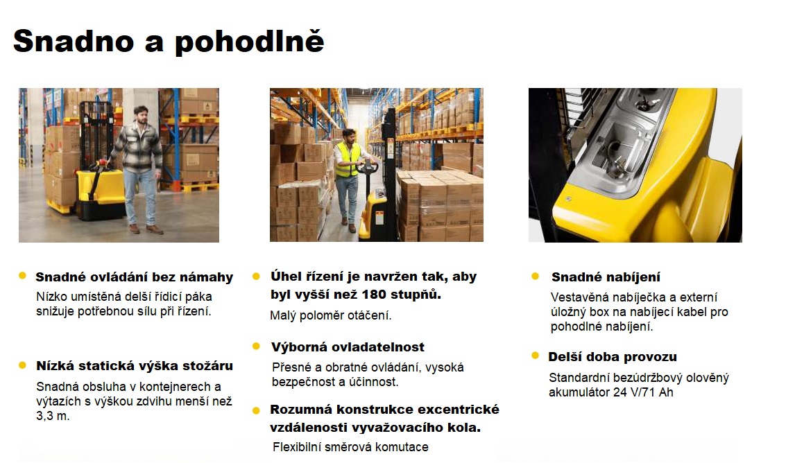 Snadne a pohodlne pouzivani stohovace WS15H